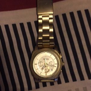 14k gold-solid gold fossil watch